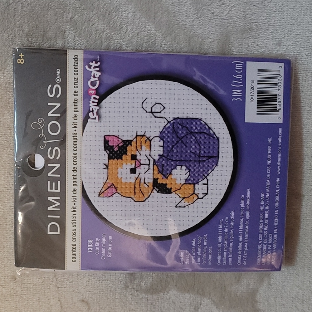 Dimensions® Counted Cross Stitch Kit, Cute Kitty